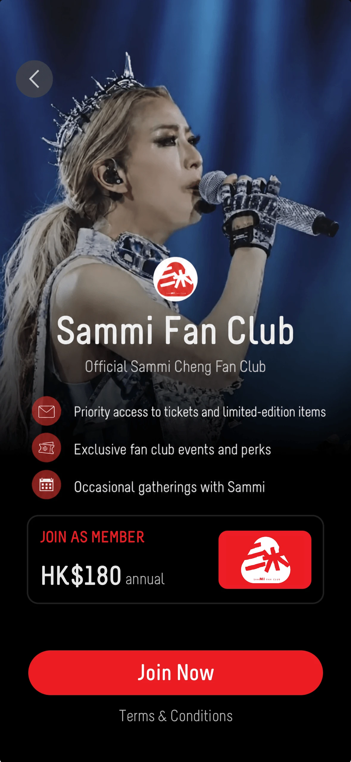 A paid fan club membership card open inside the Perkd wallet